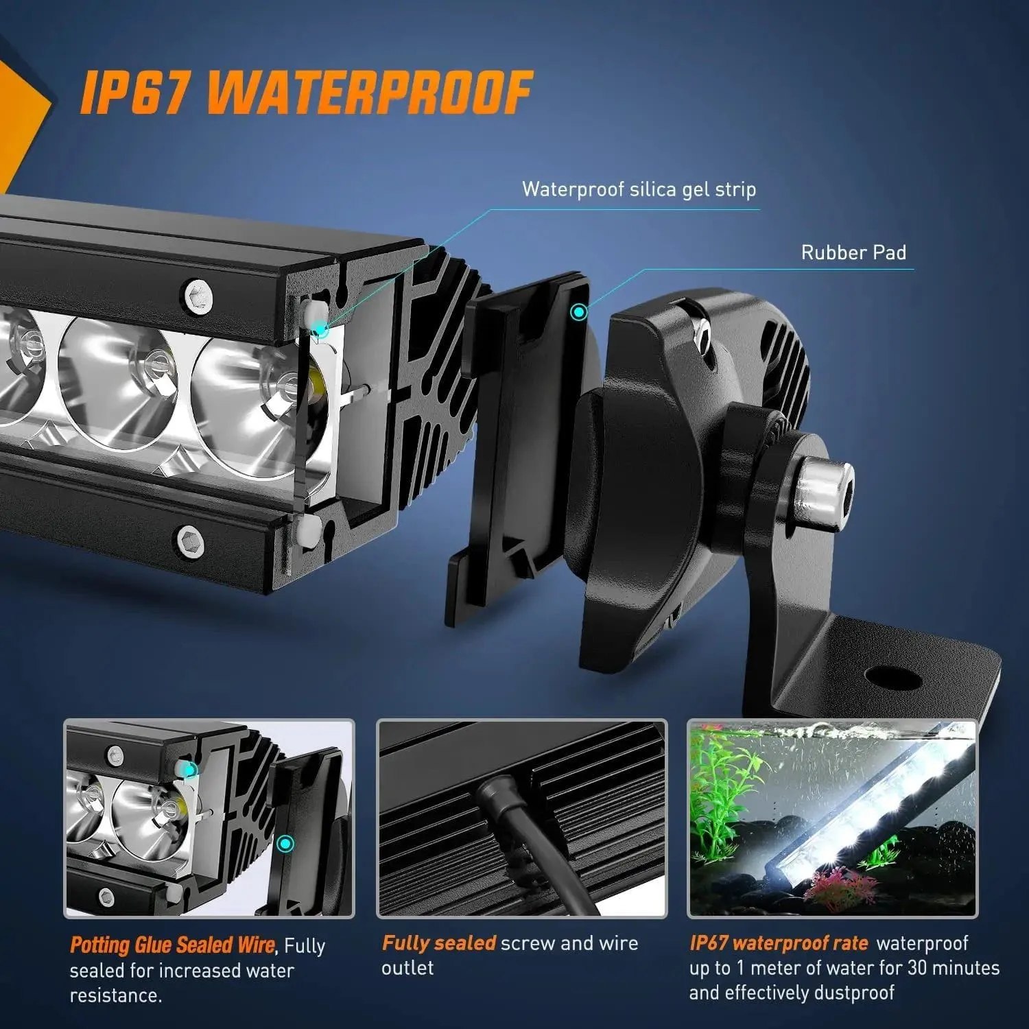 11 Inch 50W 5000LM Slim Flood Led Light Bars (Pair)