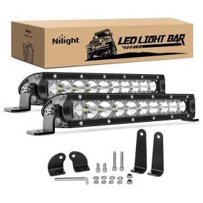 11 Inch 50W 5000LM Slim Flood Led Light Bars (Pair)
