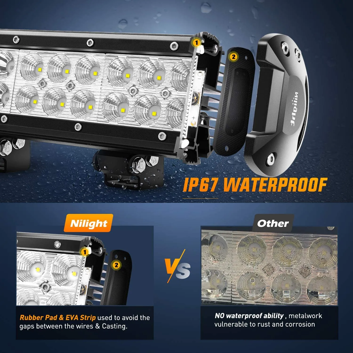 25 Inch 162W Double Row Spot Flood LED Light Bar