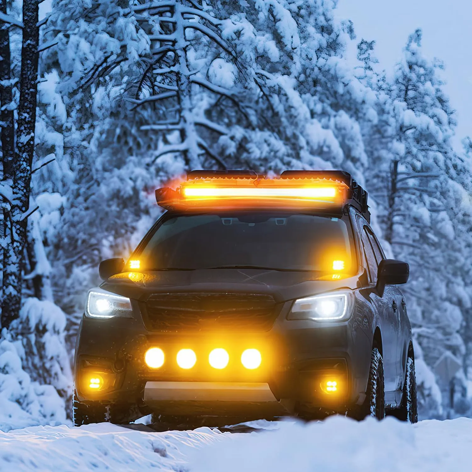26 Inch 540W 50000LM Triple Row Amber Spot Flood LED Light Bar
