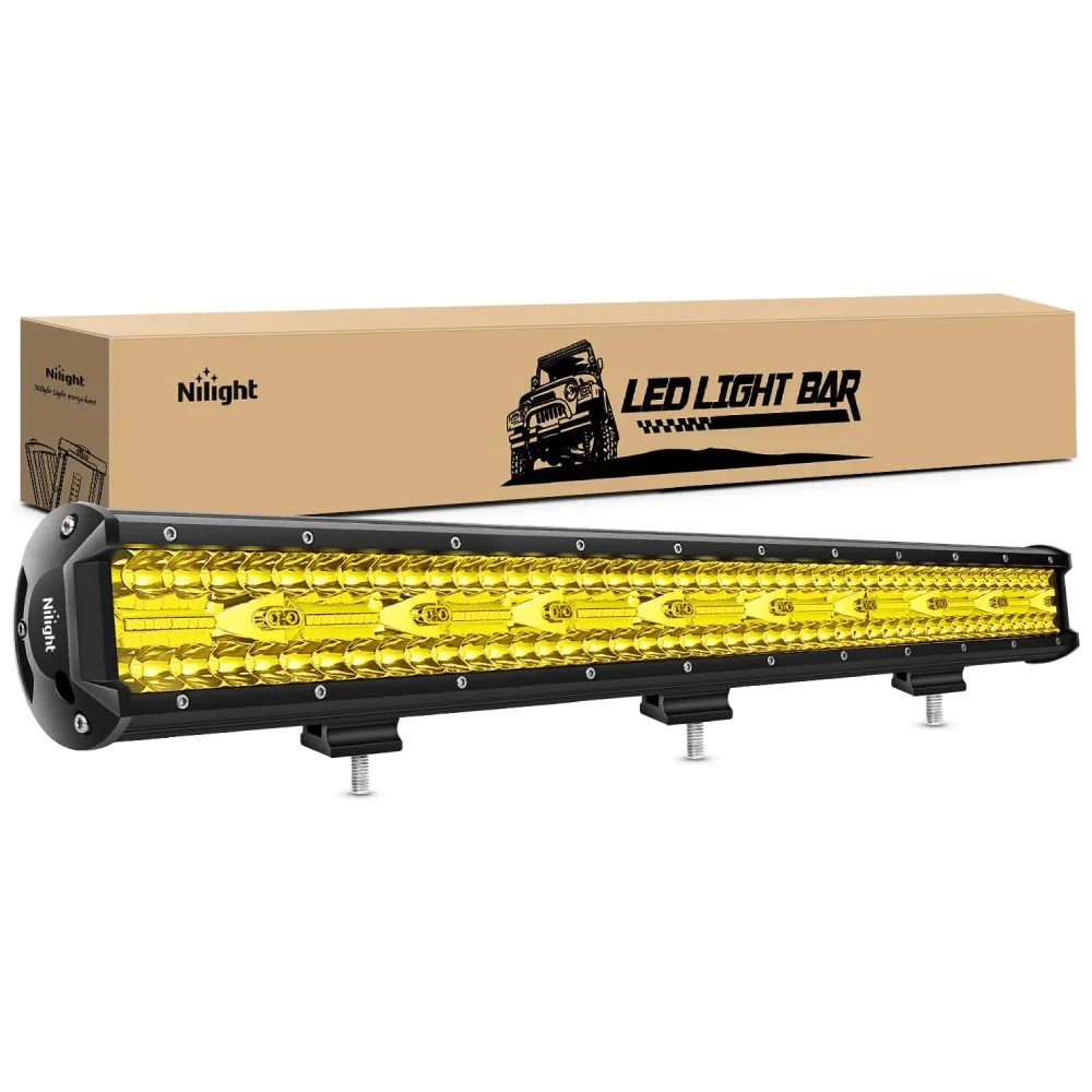 26 Inch 540W 50000LM Triple Row Amber Spot Flood LED Light Bar