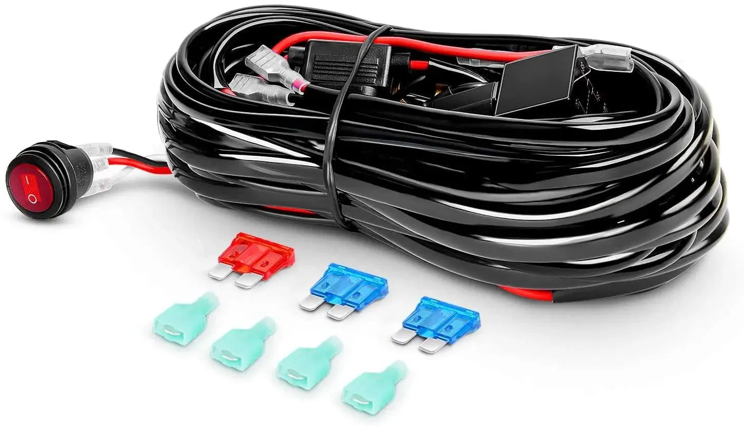 4 Inch 60W Triple Row Spot Flood LED Work Light Pods | 12FT Wire 3Pin Switch