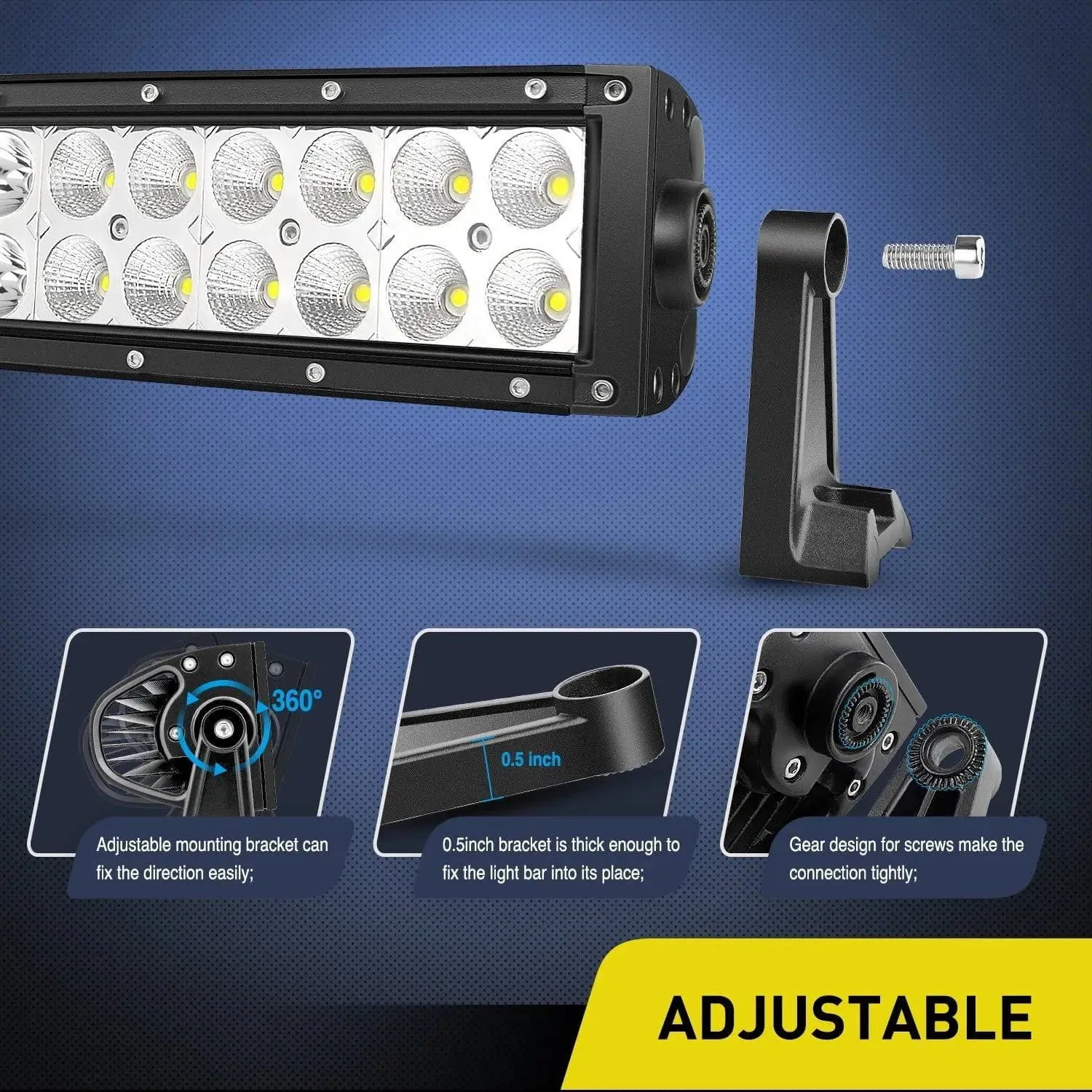 42 Inch 240W Double Row Curved Spot Flood LED Light Bar