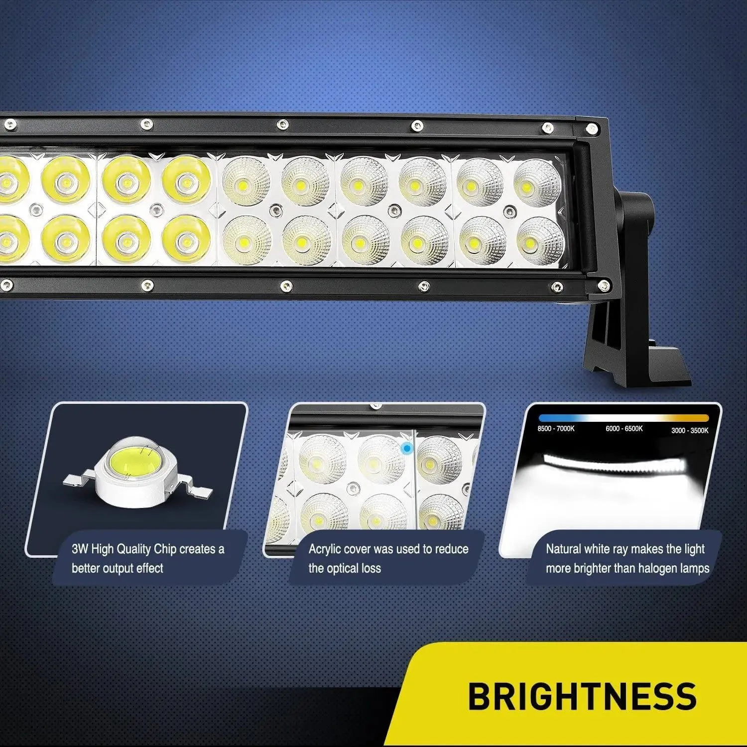 42 Inch 240W Double Row Curved Spot Flood LED Light Bar