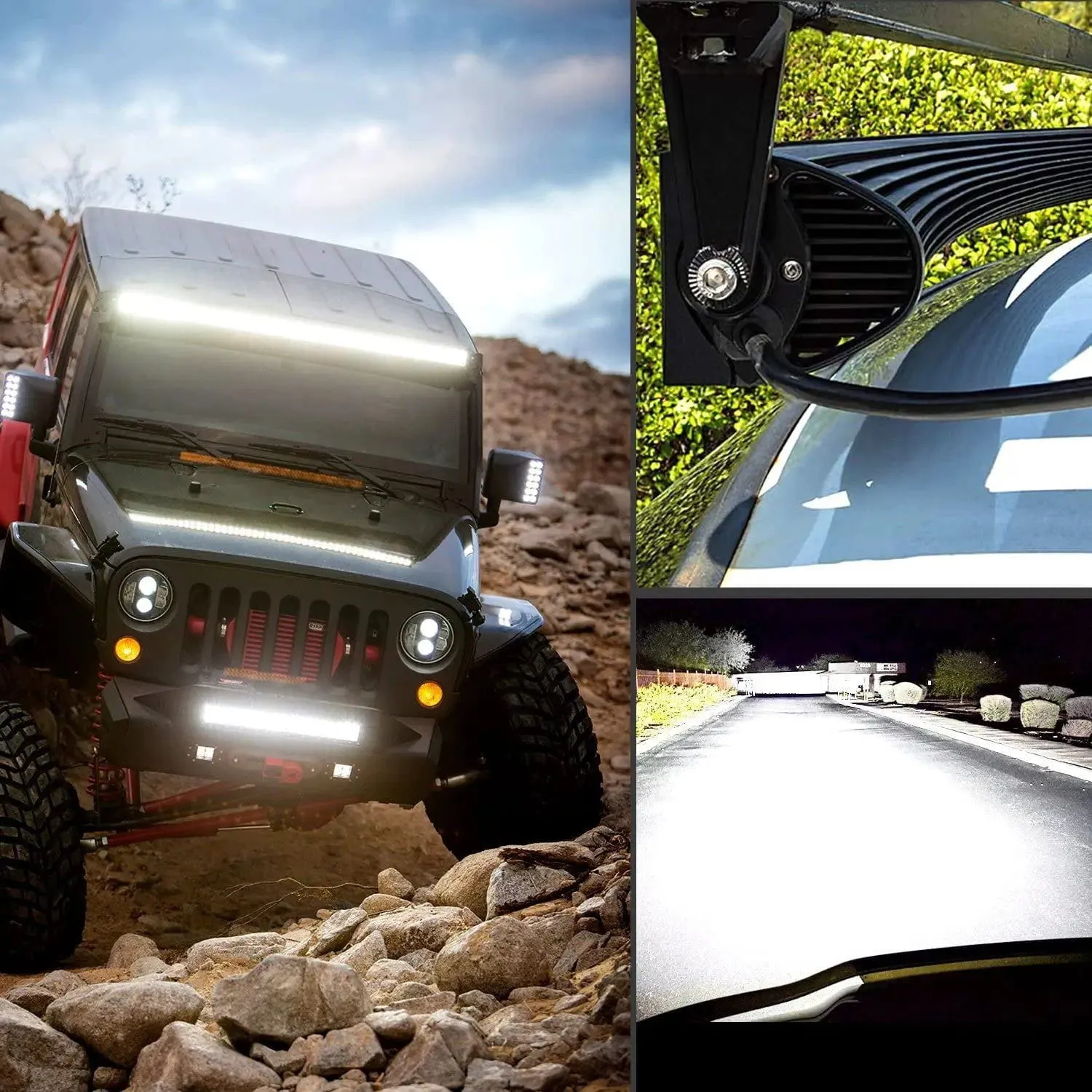 42 Inch 240W Double Row Curved Spot Flood LED Light Bar