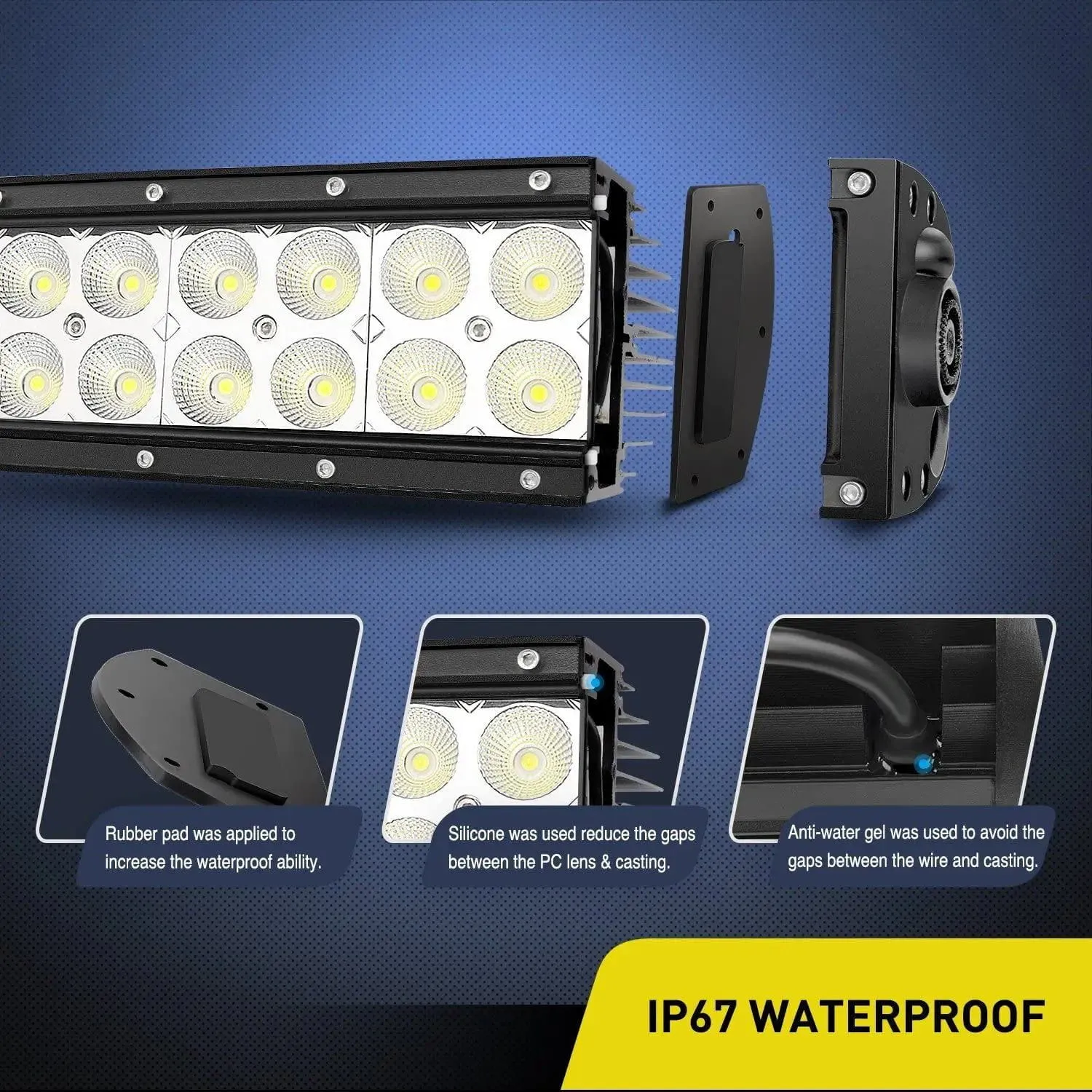 42 Inch 240W Double Row Curved Spot Flood LED Light Bar
