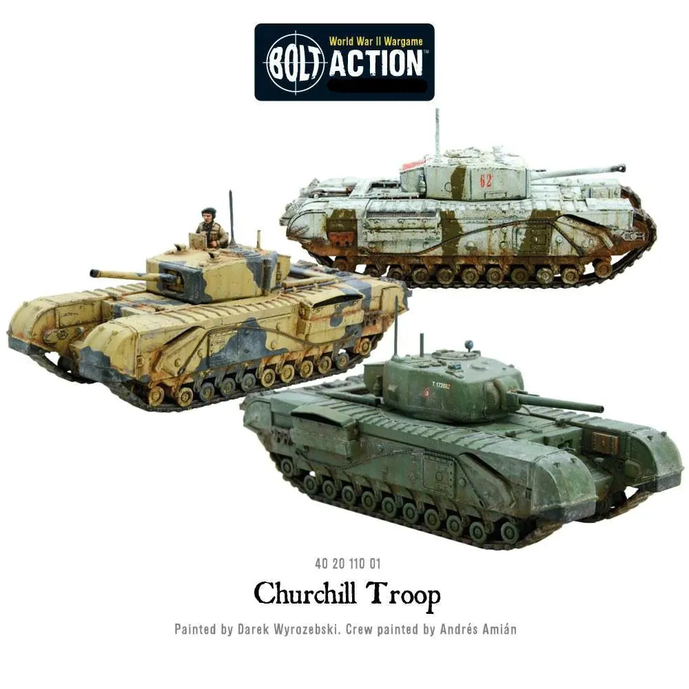 Bolt Action Warlord Games, Churchill Troop, Wargaming Miniatures
