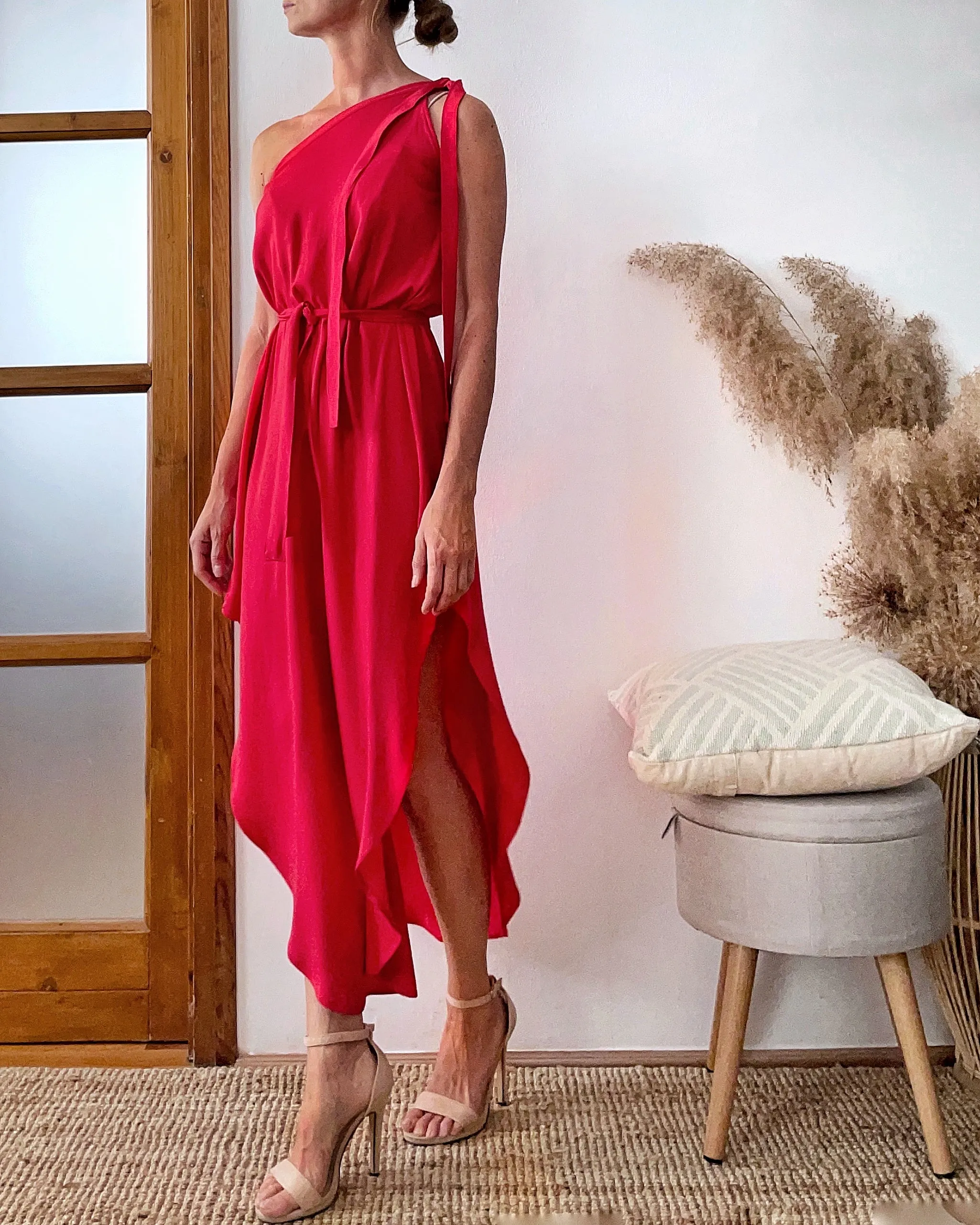 GAIA DRESS VIVID RED