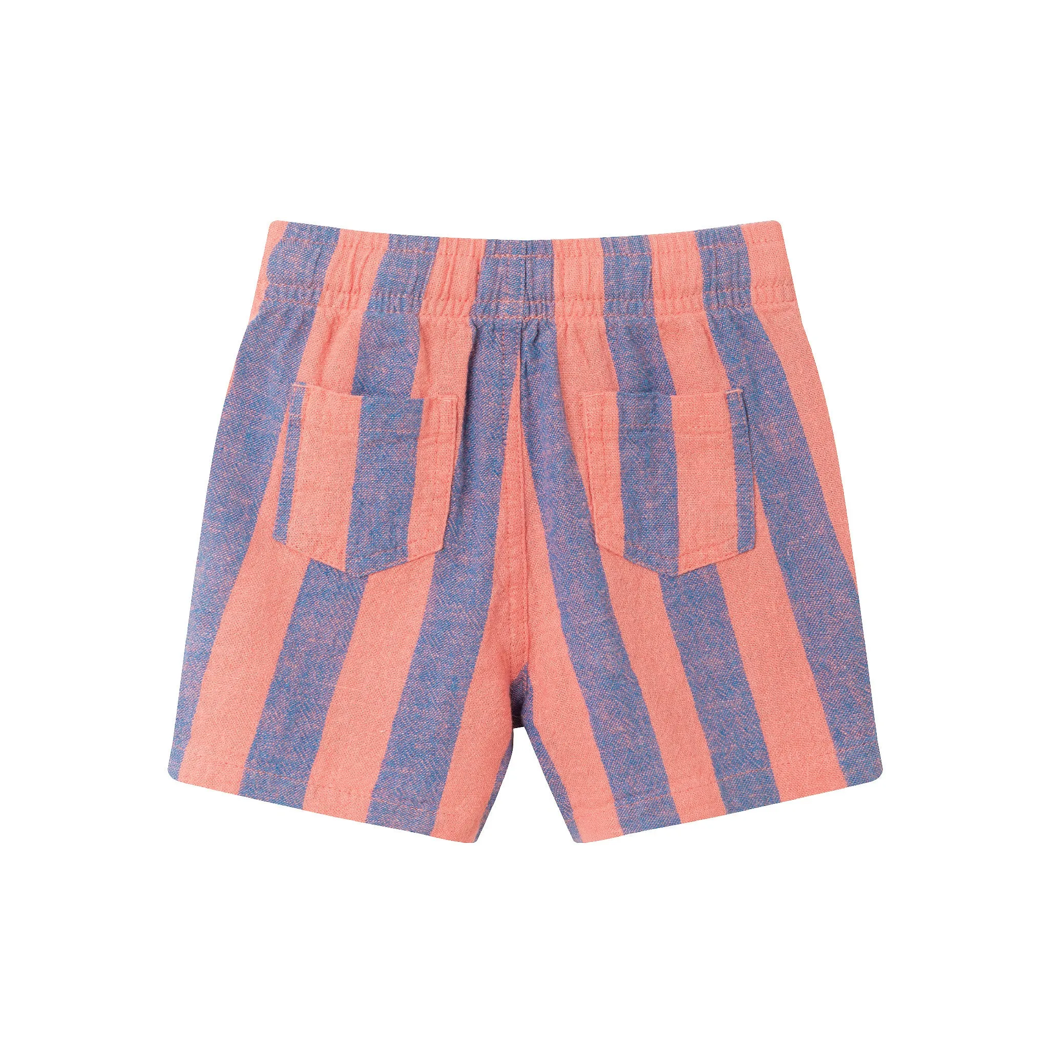 Infant (3-24M) Coral & Blue Striped Buttondown Set