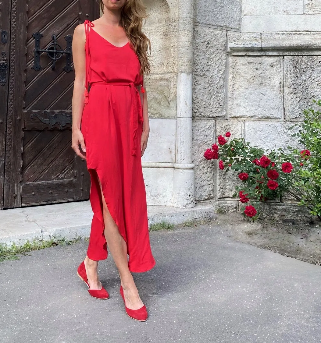 JUNE DRESS VIVID RED