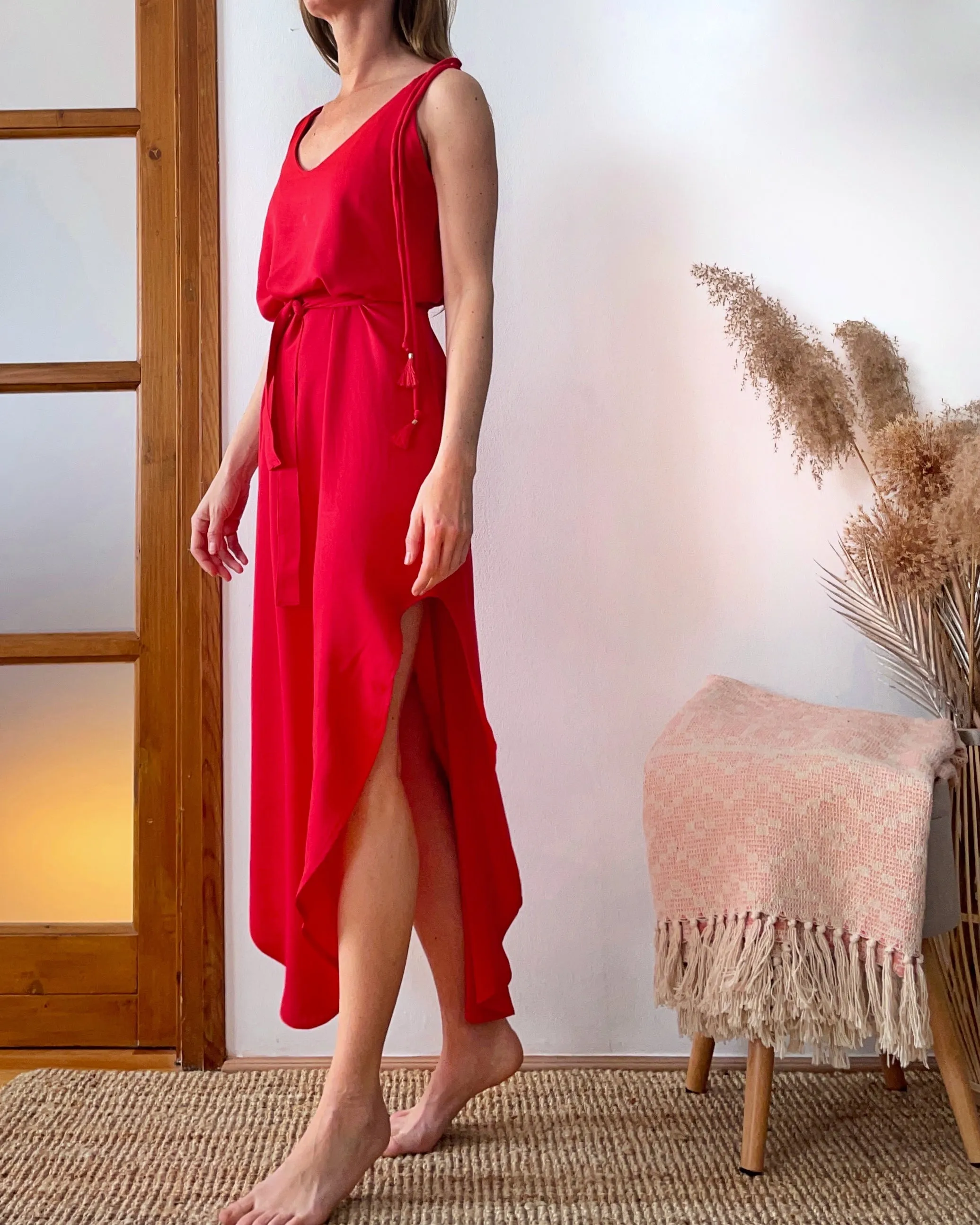 JUNE DRESS VIVID RED