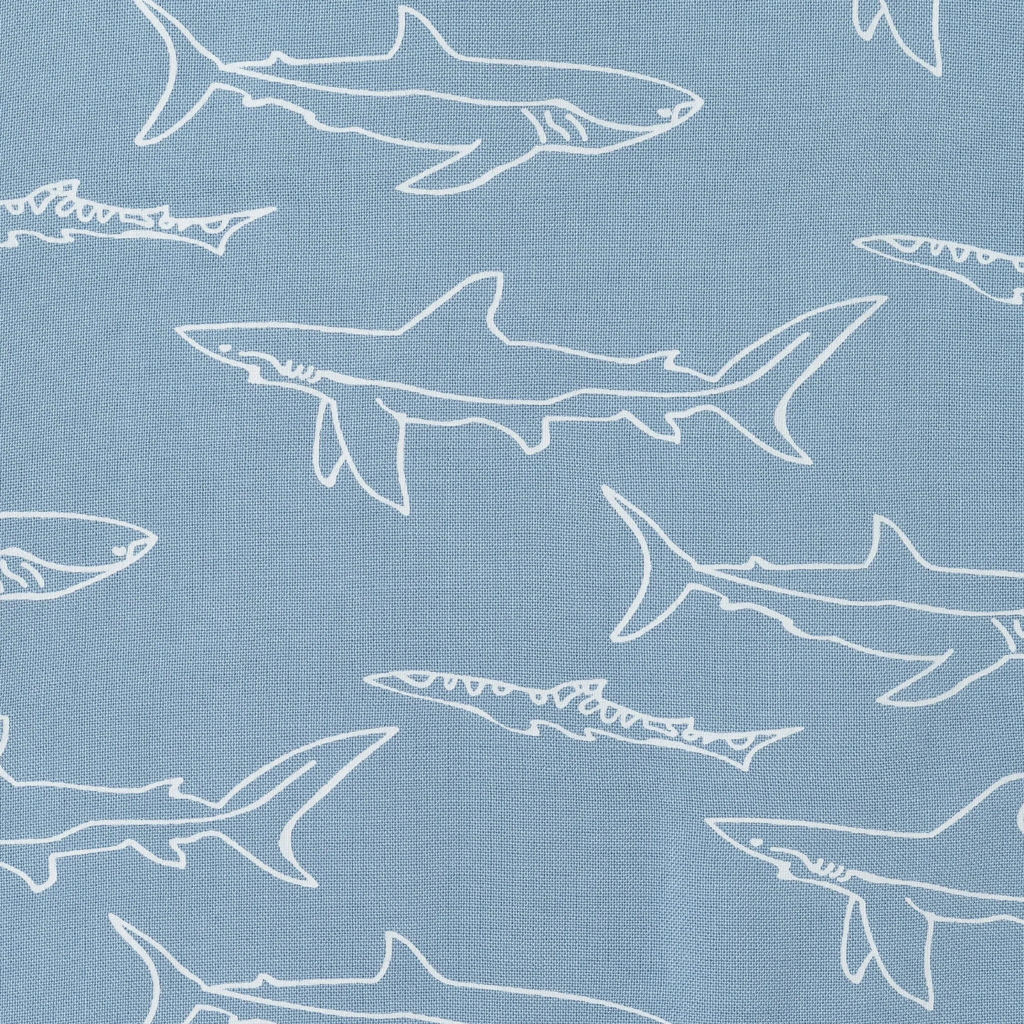 Kids (2-8) Shark Print Buttondown Set | Blue
