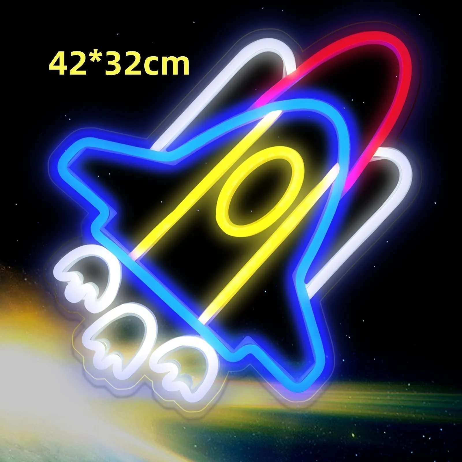 Led Neon Light Indoor And Outdoor Wall Decoration Luminous Advertising Spaceman Planet Pattern