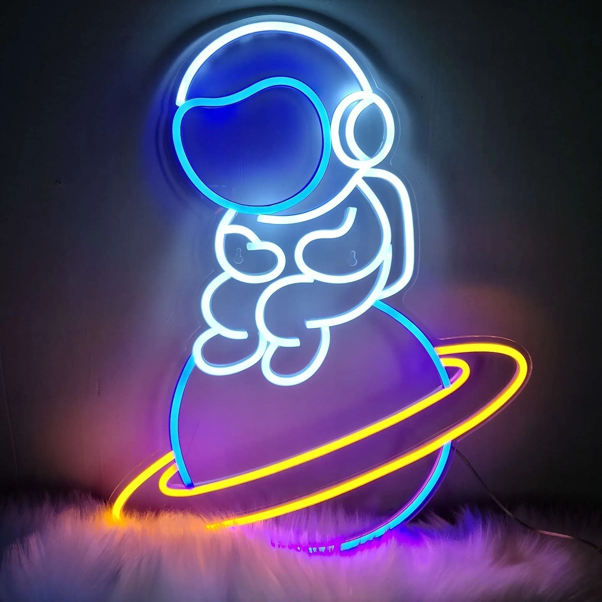 Led Neon Light Indoor And Outdoor Wall Decoration Luminous Advertising Spaceman Planet Pattern