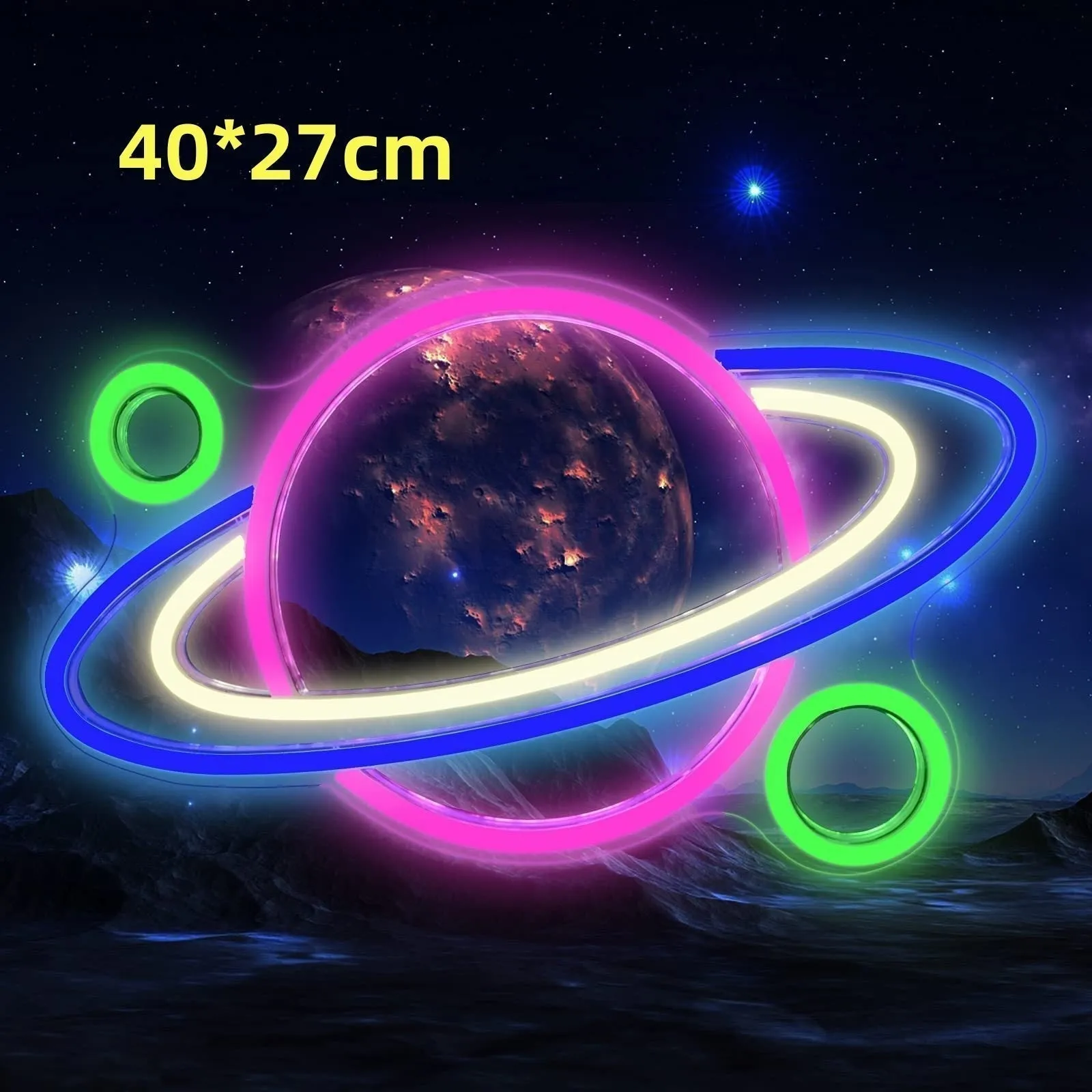 Led Neon Light Indoor And Outdoor Wall Decoration Luminous Advertising Spaceman Planet Pattern