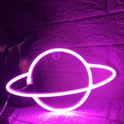 Led Neon Light Indoor And Outdoor Wall Decoration Luminous Advertising Spaceman Planet Pattern