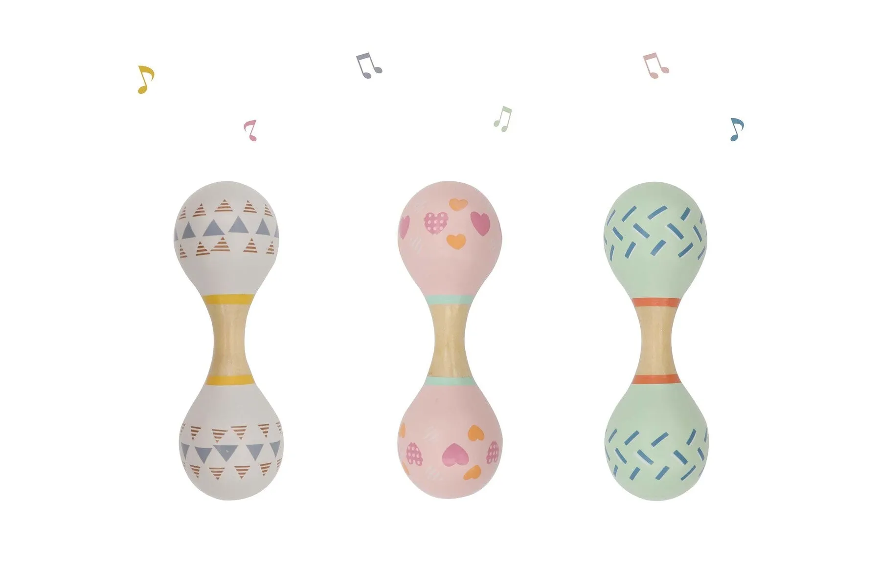 Maraca Rattle - Light Grey/White