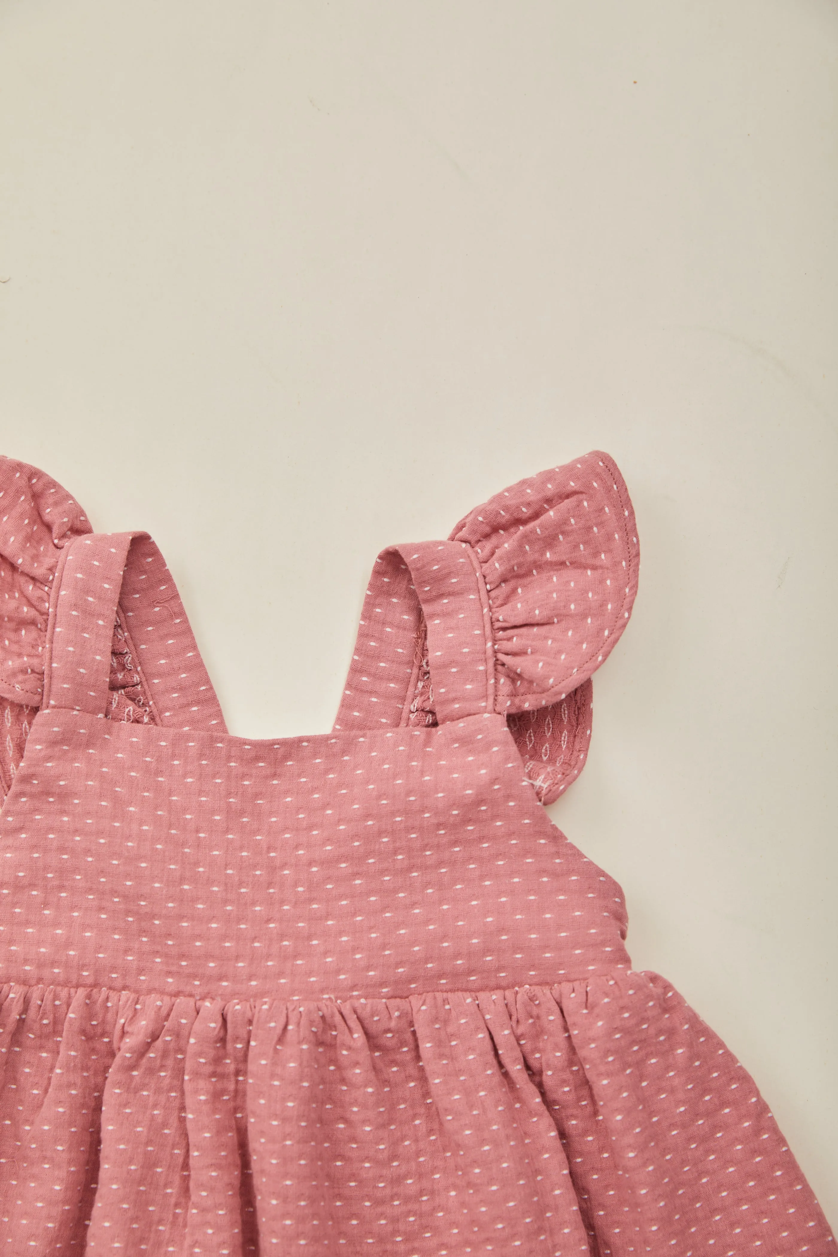 Mini Frilled Strap Dress in Tea Rose