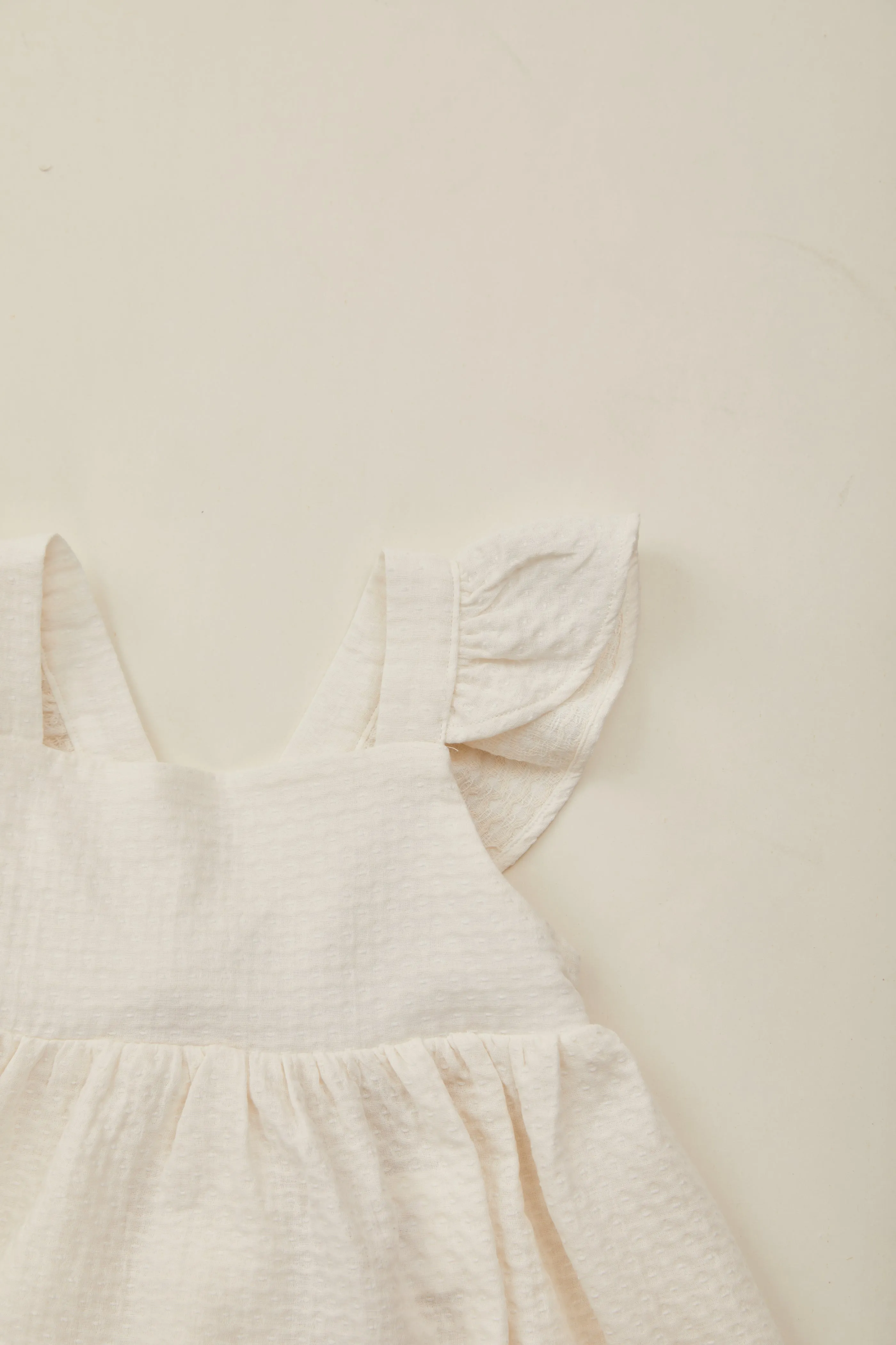Mini Frilled Strap Dress in White