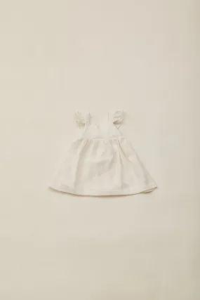 Mini Frilled Strap Dress in White