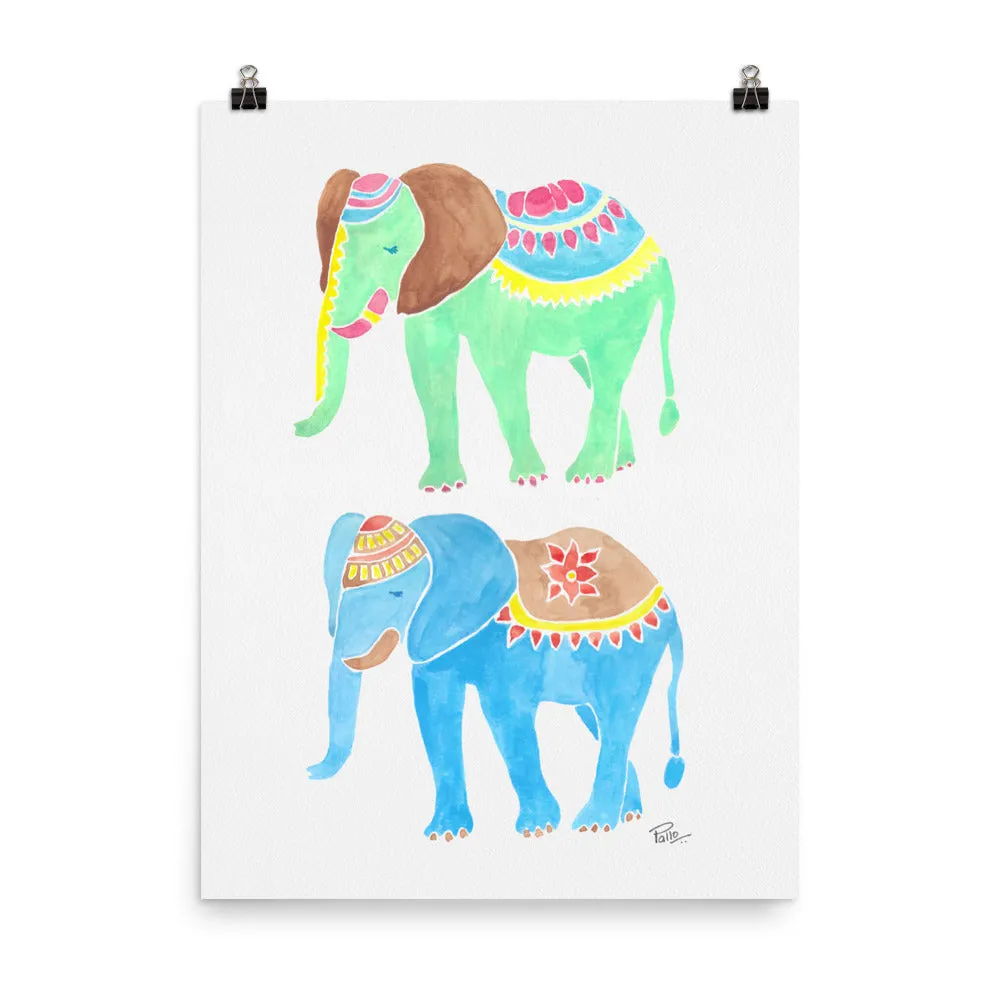Pair Of Elephants - Art Print