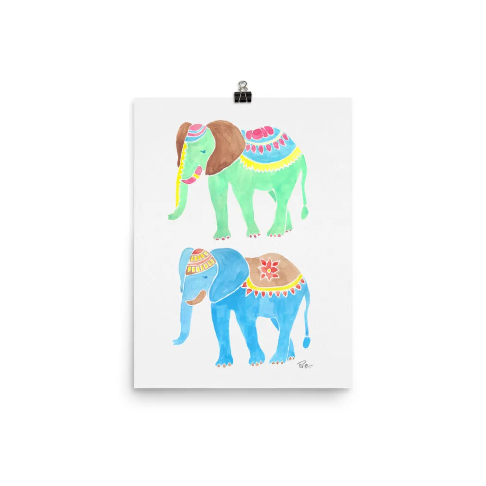 Pair Of Elephants - Art Print