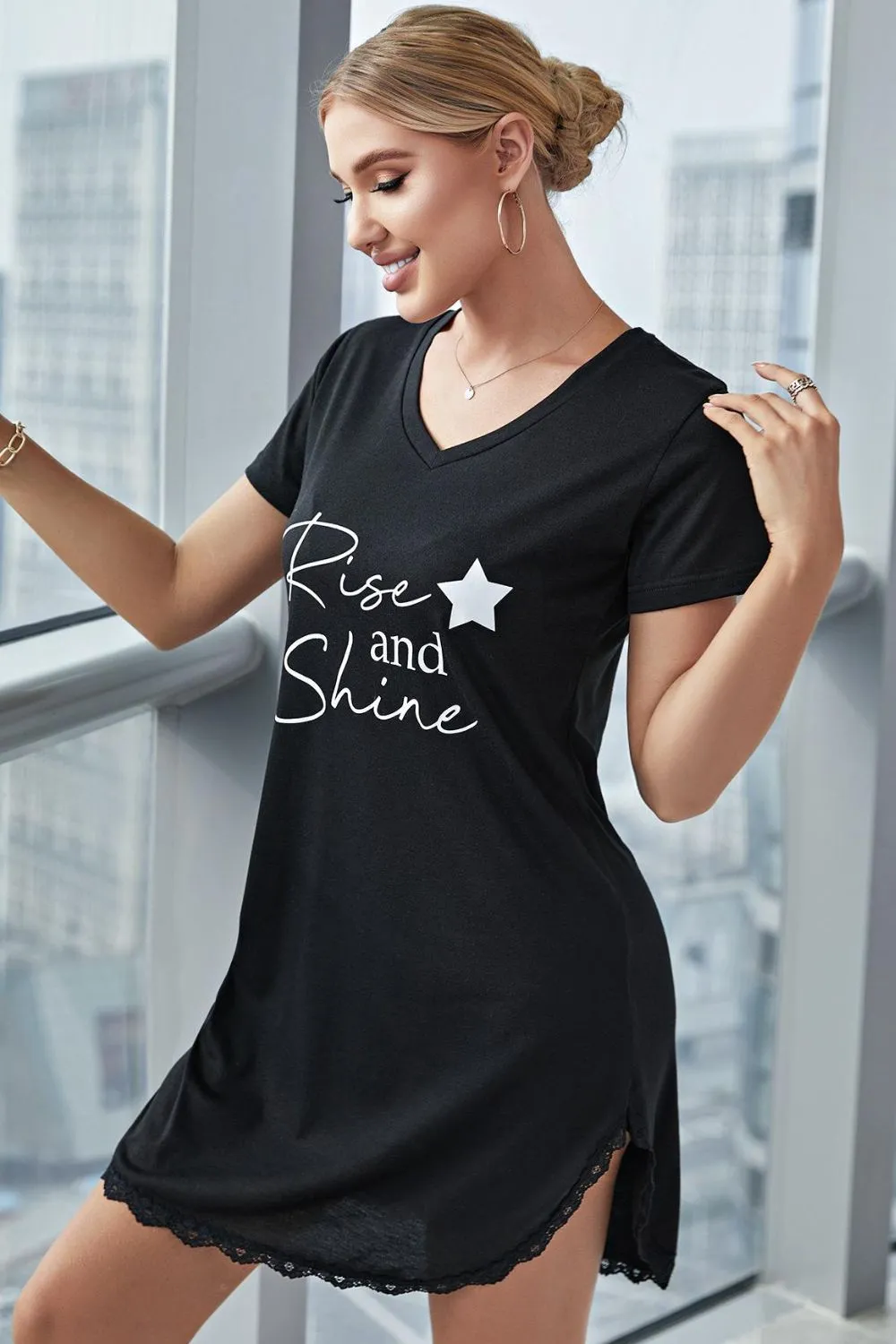 Yocwear Comfy Graphic Print T-Shirt Night Dress