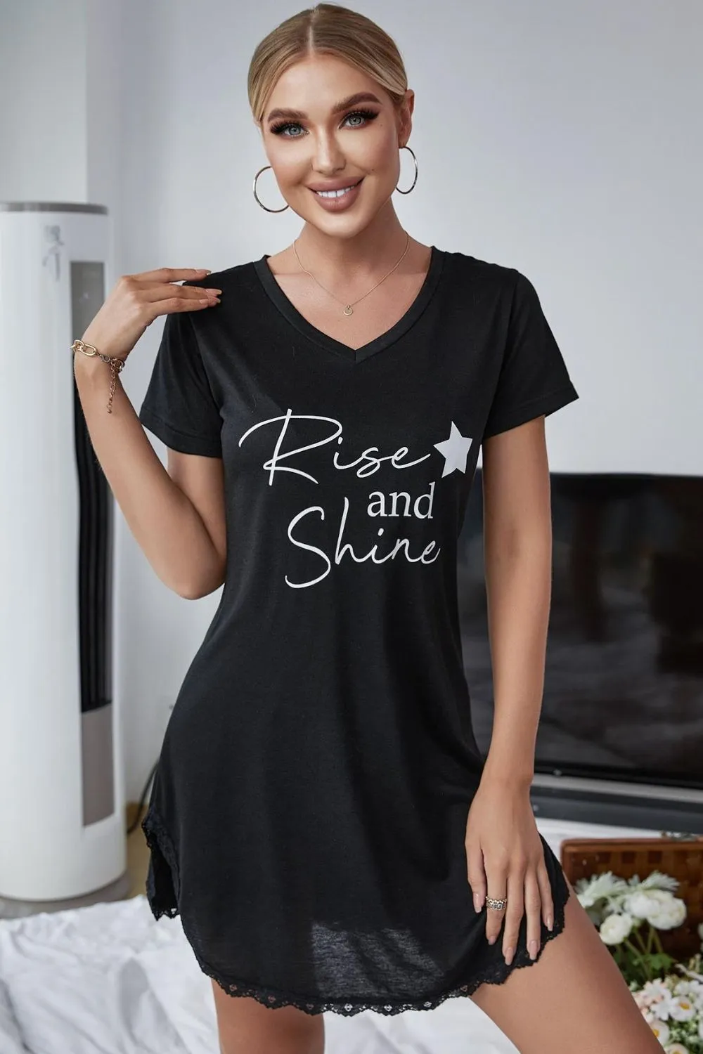Yocwear Comfy Graphic Print T-Shirt Night Dress